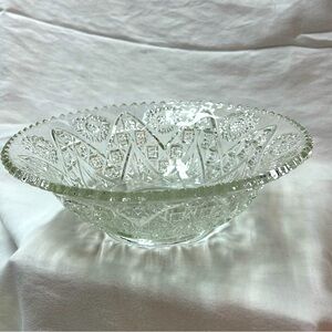 Imperial glass line 347 crystal large berry bowl with sawtooth edges.